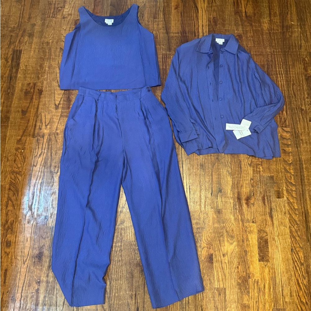 NWT Deadstock Vintage Don Caster Silk Three Piece Set